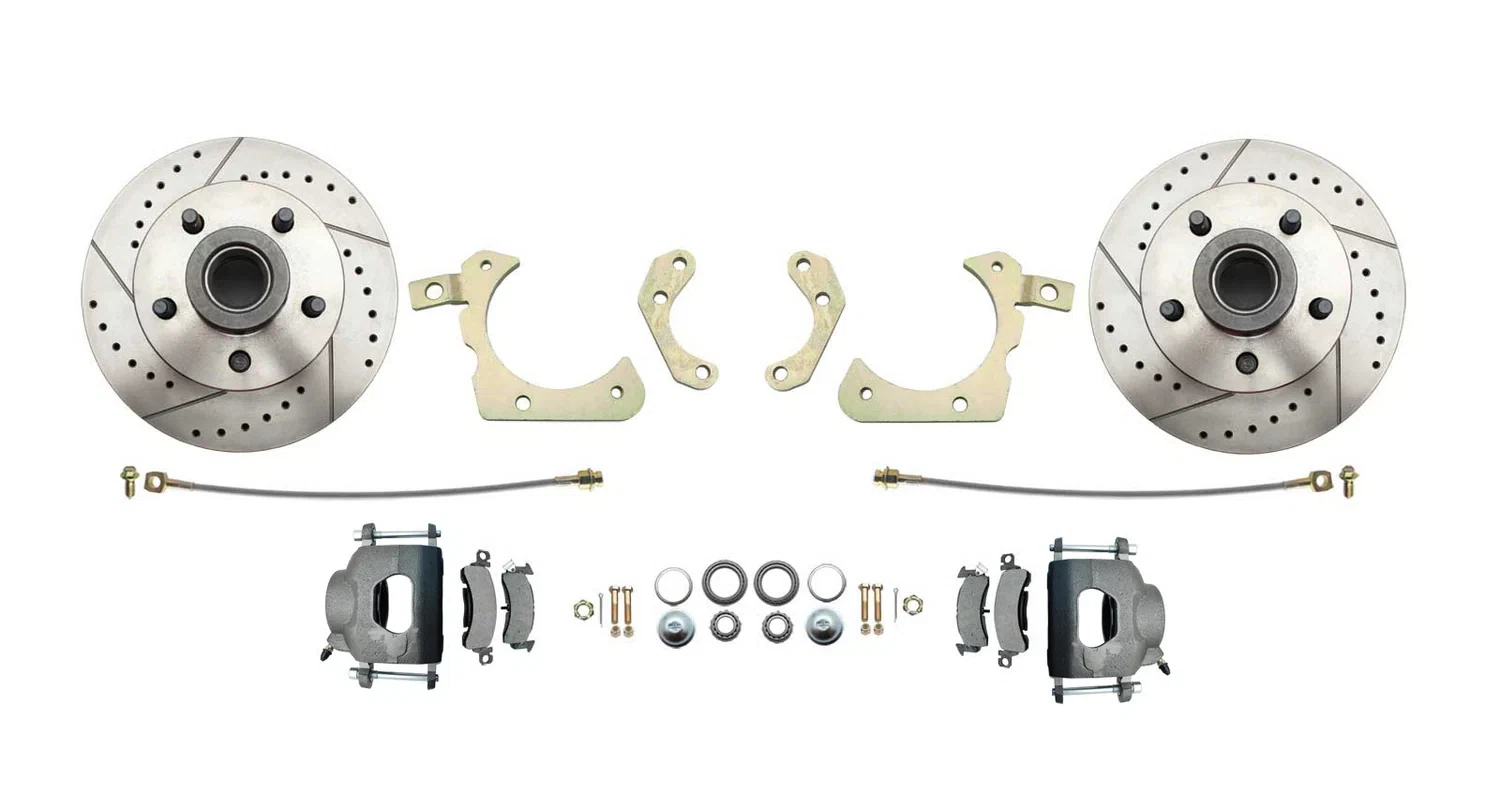 Fits 1955-1958 GM Full Size Disc Brake Kit Drilled_Slotted Rotors DBK5558LX